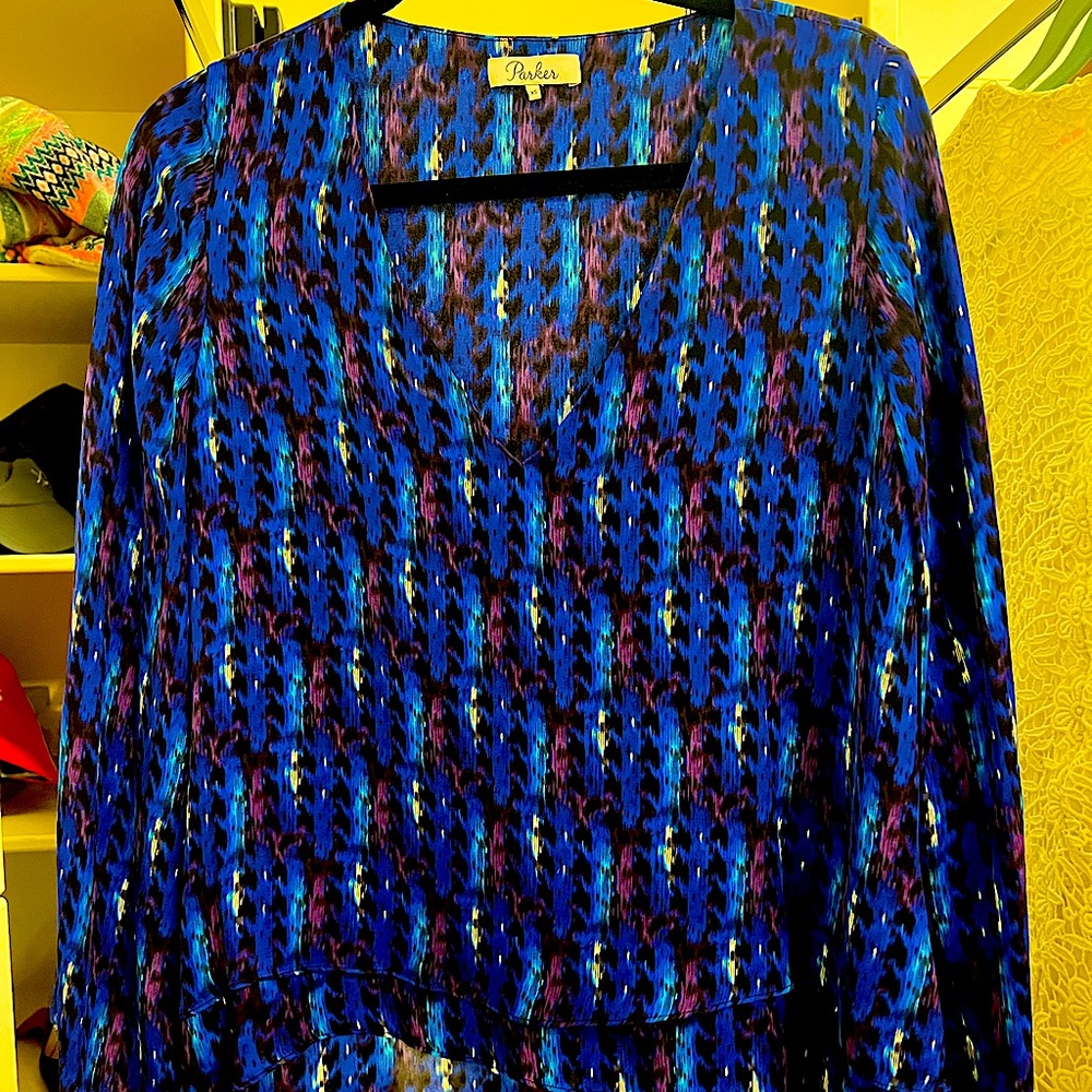 Parker silk bell sleeve top